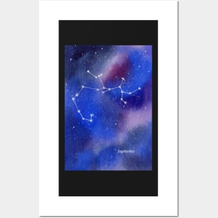 Sagittarius Star Constellation with Galaxy Background Posters and Art